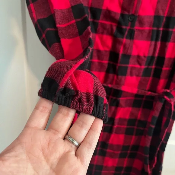 Red and Black Plaid Long Sleeve Dress Matching Family Outfit - Picture 4 of 5